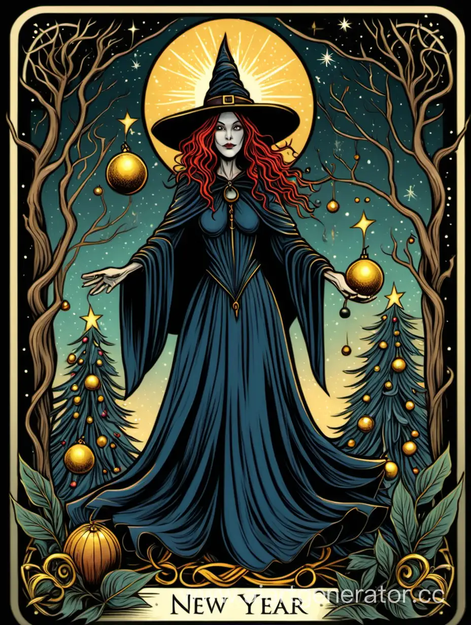 Enchanting-New-Year-Tree-with-Tarot-Cards