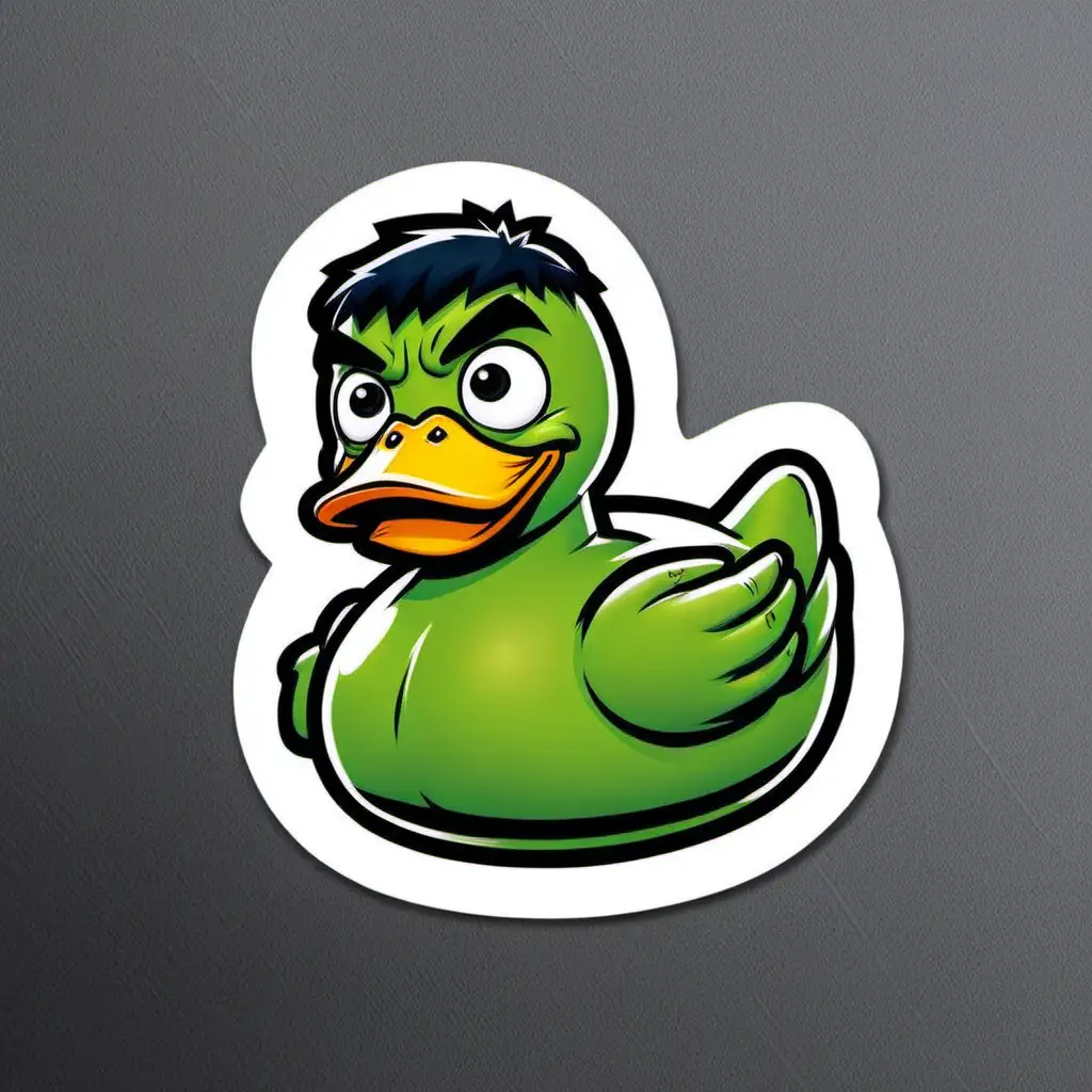 hulk rubber duck sticker