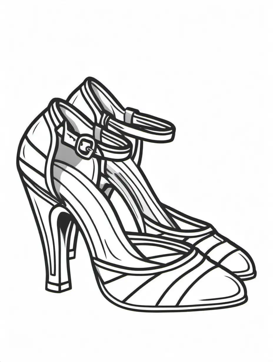 Vintage Style High Heels Coloring Page