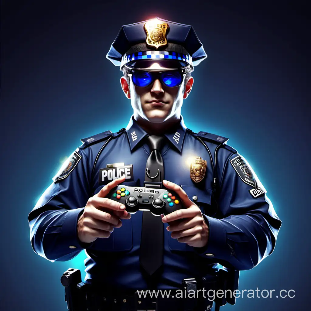 Police-Officer-Playing-Video-Games