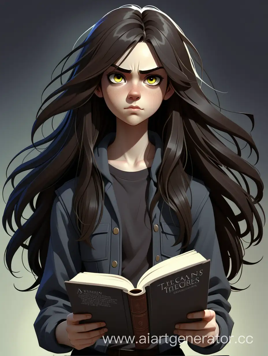 Teenage-Girl-Concept-Art-DarkHaired-Reader-with-Decisive-Personality