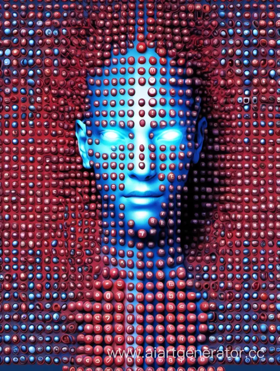 Аватарка 960x540 pixsels для телеграмм бота пробива матрица цифры синяя и красная таблетка