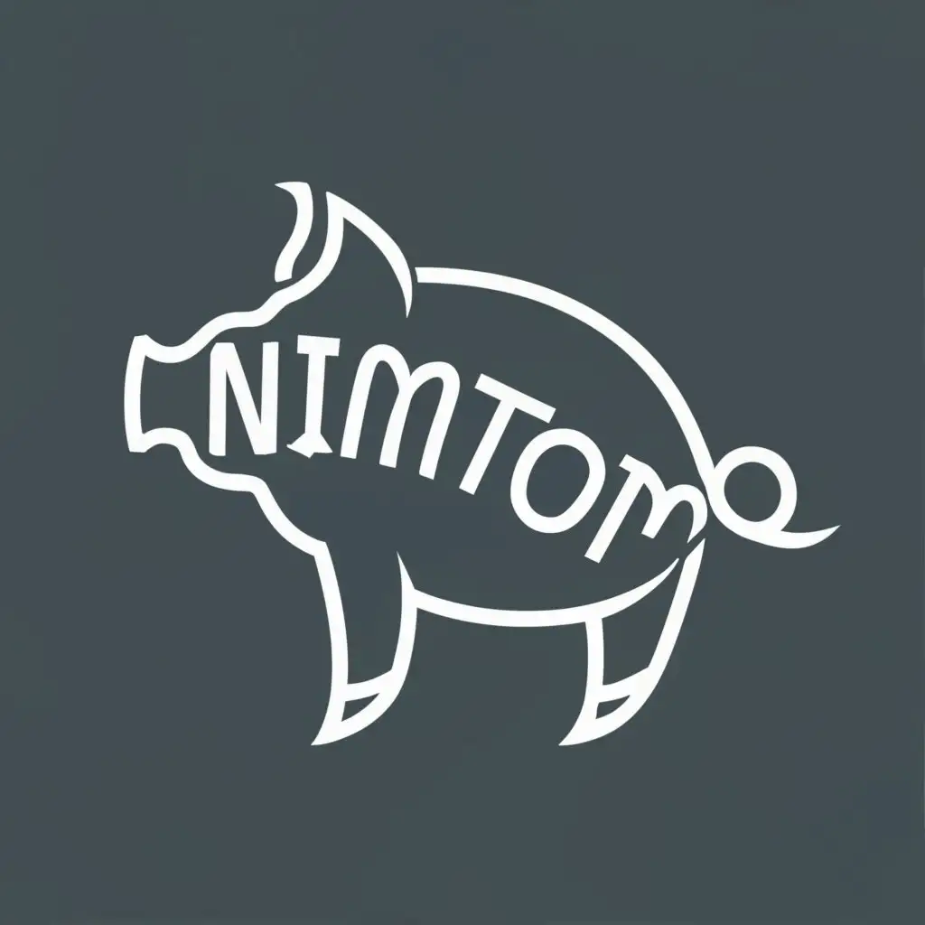 logo, Pig, with the text "Nimtom", typography, be used in Retail industry