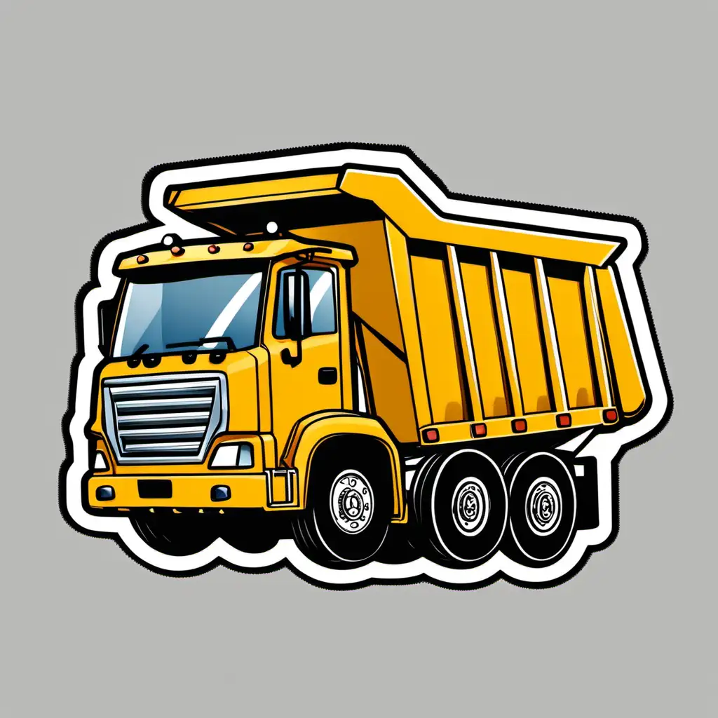 dump truck, clipart, simple, sticker looking, patch, 
