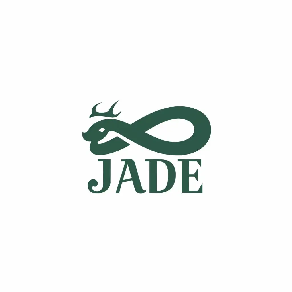 a logo design,with the text "Jade", main symbol:Simple 2D dragon,Minimalistic,clear background