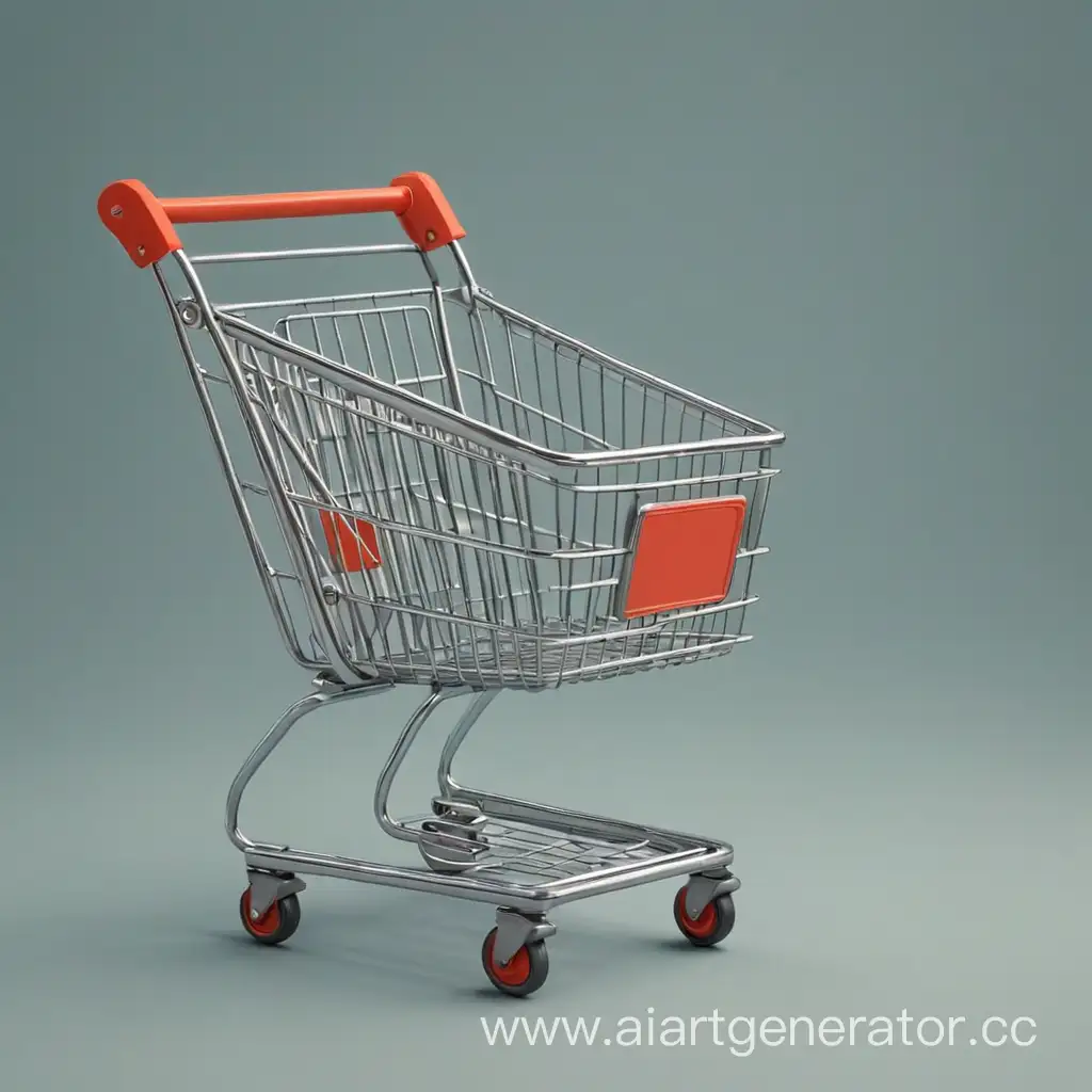 Happy-Cartoon-Character-Holding-an-Empty-Shopping-Cart