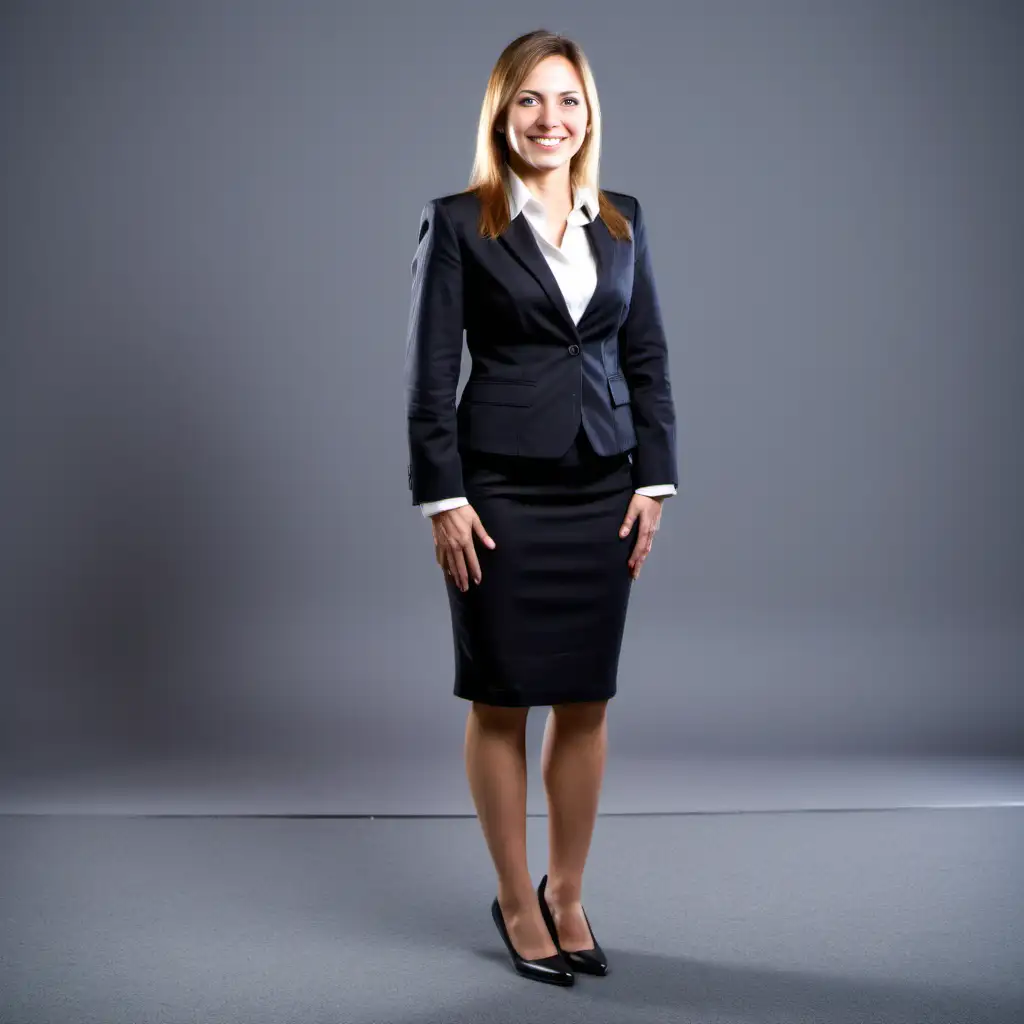 Cheerful Businesswoman Standing Professional Female Smiling with Confidence