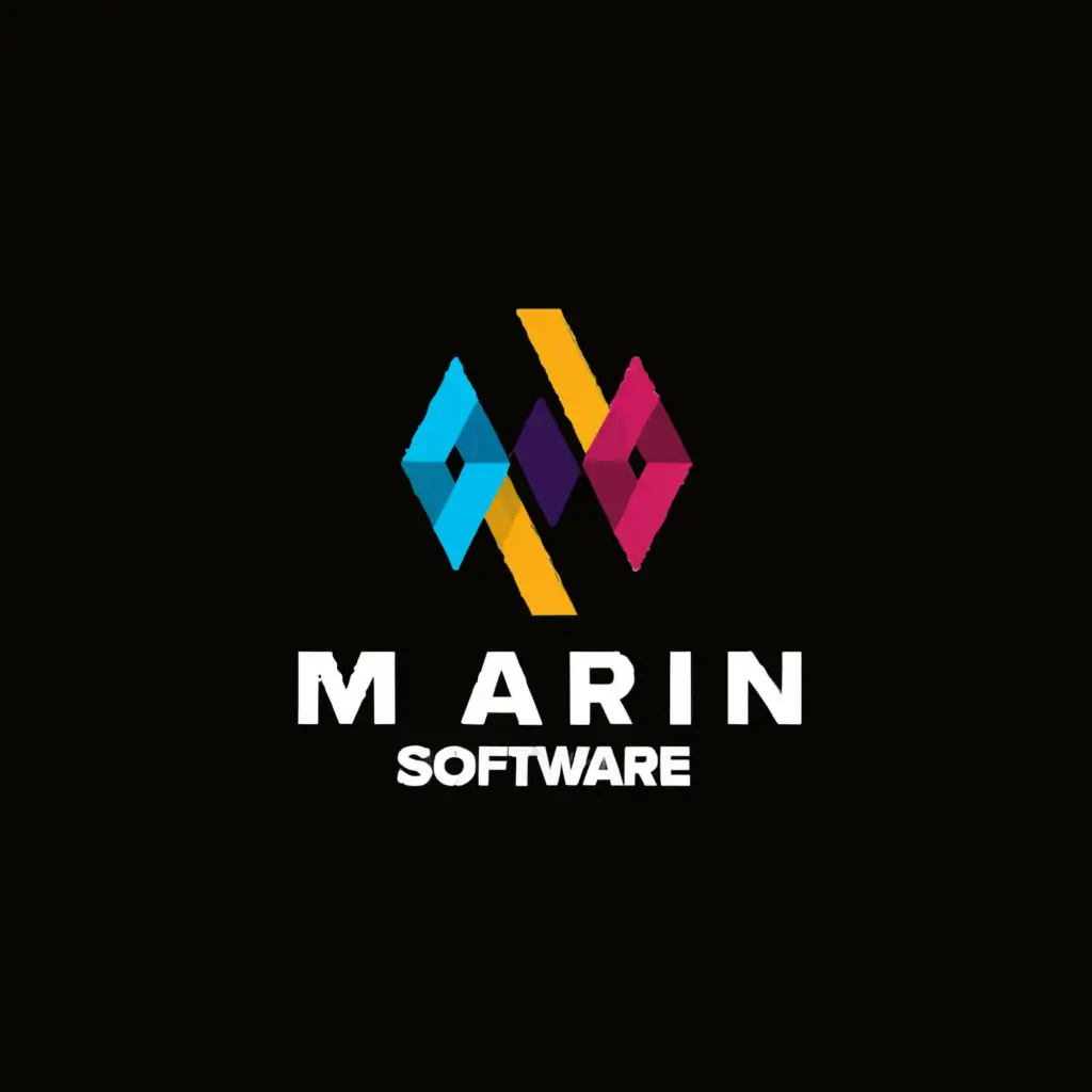 a logo design,with the text "Marin Software", main symbol:M,Moderate,clear background