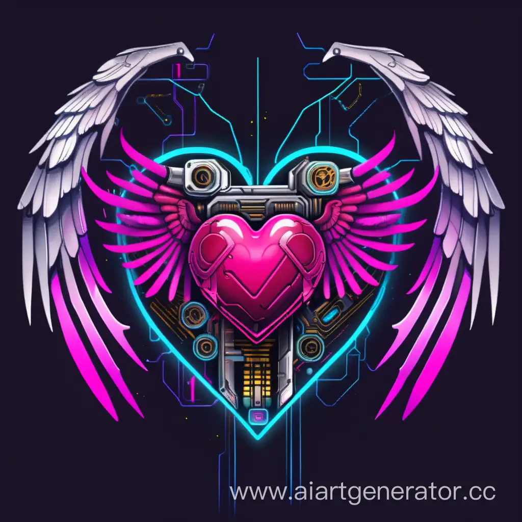 Cyberpunk-Heart-with-Wings-Futuristic-Digital-Art