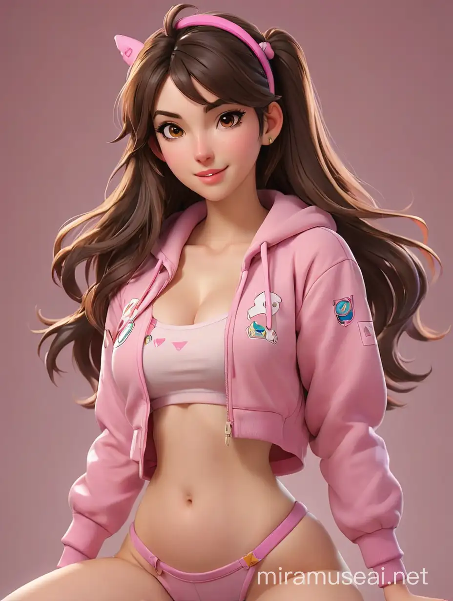 Dva from Overwatch in Nude Casual Attire