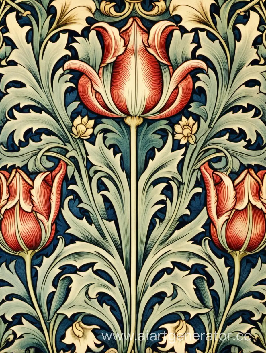 aesthetic, art nouveau, decorative, design, detailed, floral, historic, HQ, ornamental, pattern, retro, textile, vintage, wallpaper, William Morris tulip