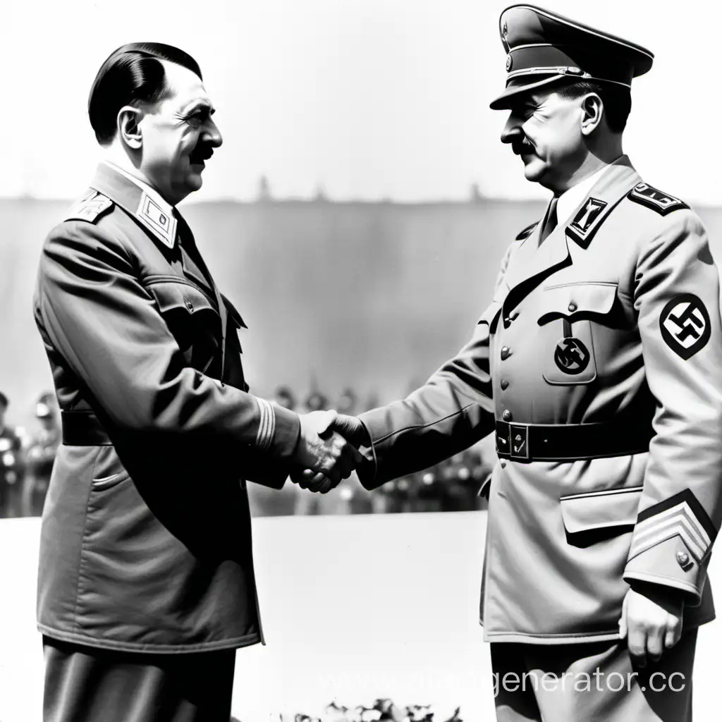 Гитлер и Сталин рукопожатие