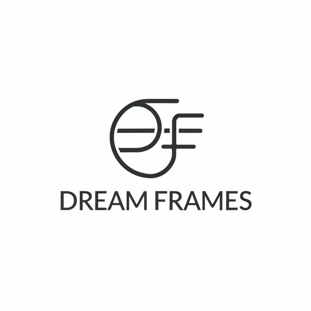 a logo design,with the text "dream frames", main symbol:df letters,Moderate,clear background