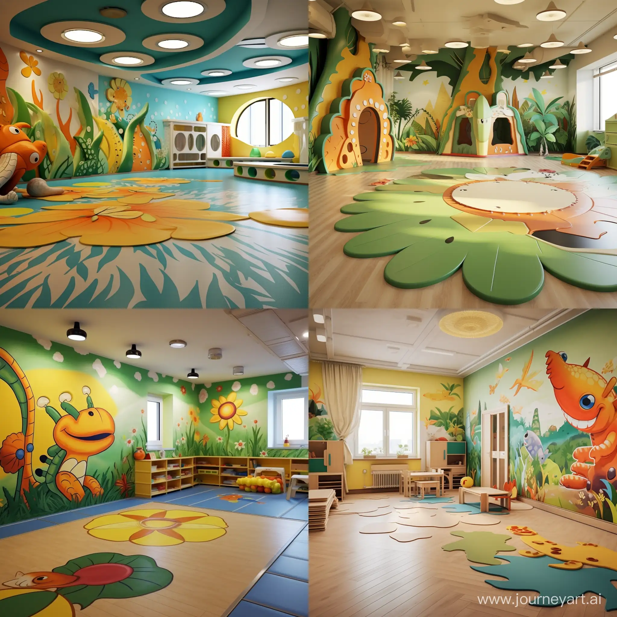 Innovative-Kindergarten-Playroom-Design-with-Interactive-Lizardthemed-Floor