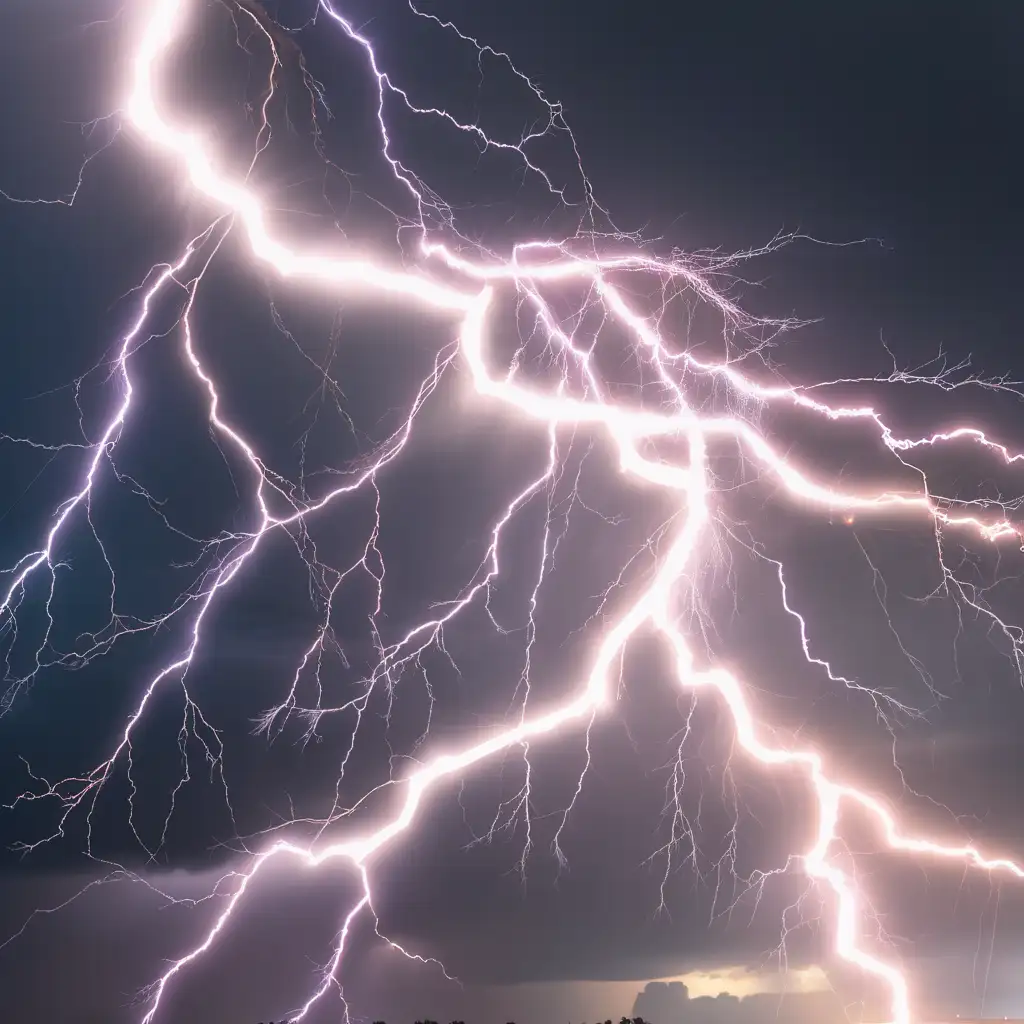 Electrifying Lightning Sparks Illuminating the Night Sky