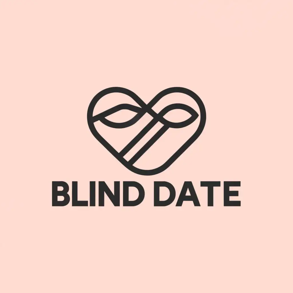 LOGO-Design-For-Blind-Date-Romantic-Blindfold-and-Heart-Symbol