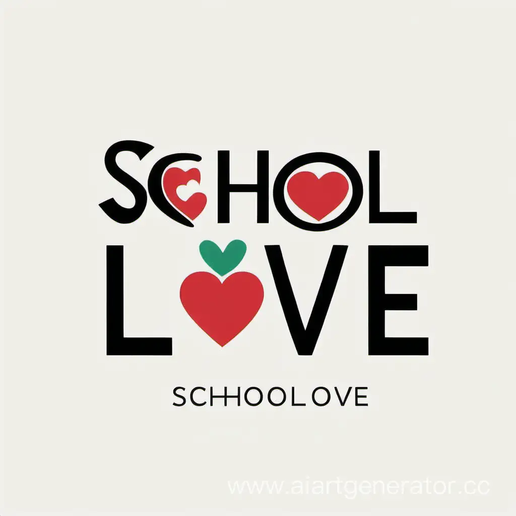 Logo, white background, inscription "School love" 