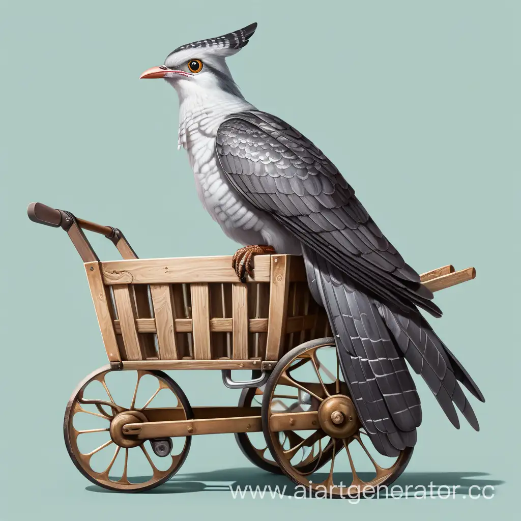 Adorable-Cuckoo-Rests-on-a-Cart-with-Playful-Wings