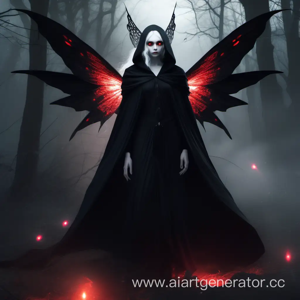 Enigmatic-WhiteSkinned-Fairy-in-Black-Cloak-with-Red-Glowing-Eyes