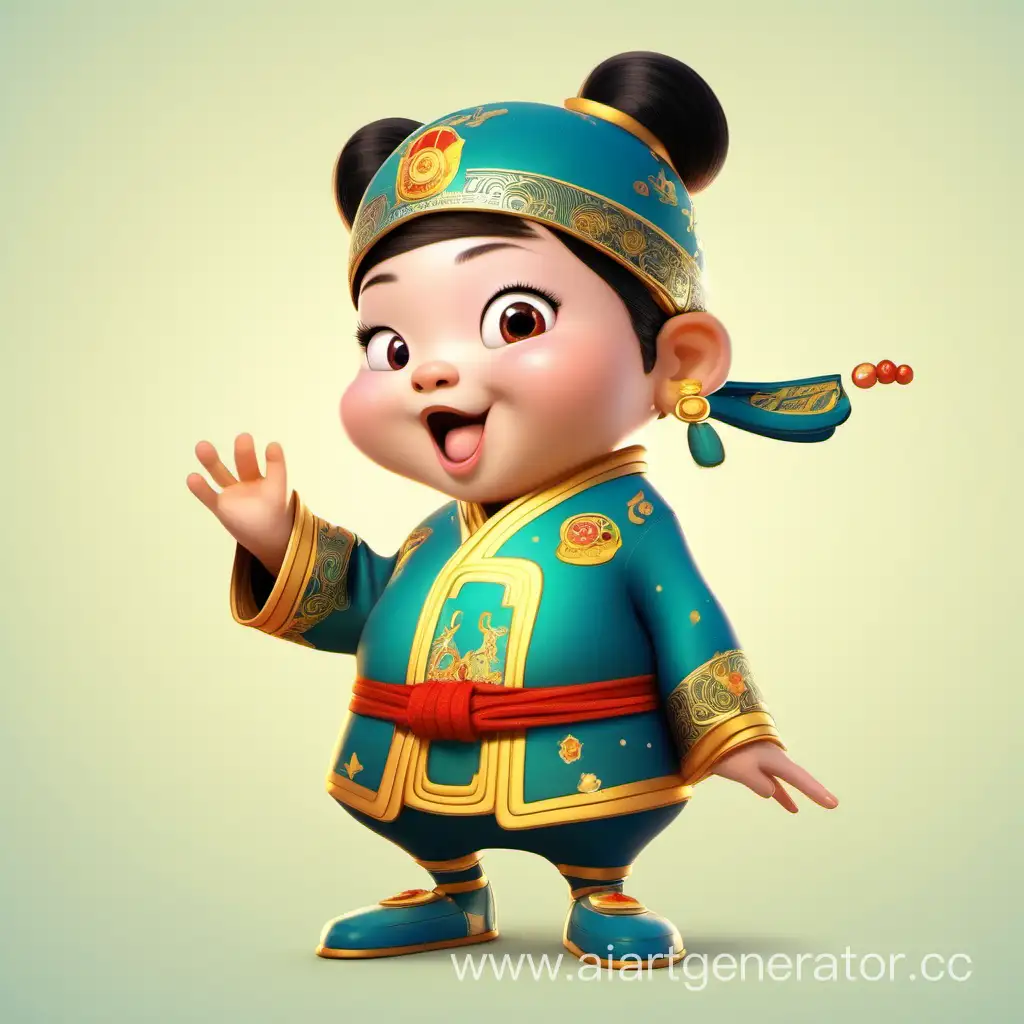 Chinese-Cartoon-Character-in-Traditional-Festival-Outfit
