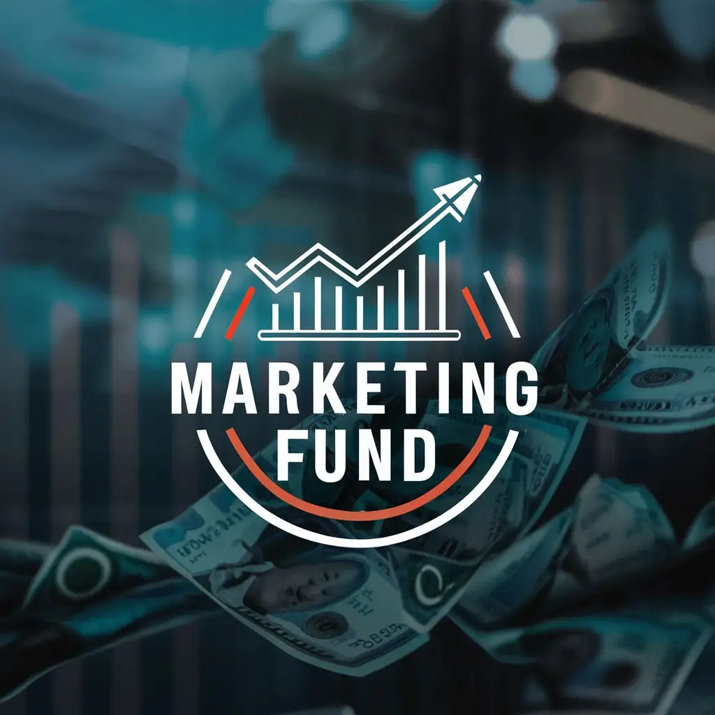 logo, marketing, chart, money, with the text "Marketing Fund", typography, be used in Finance industry