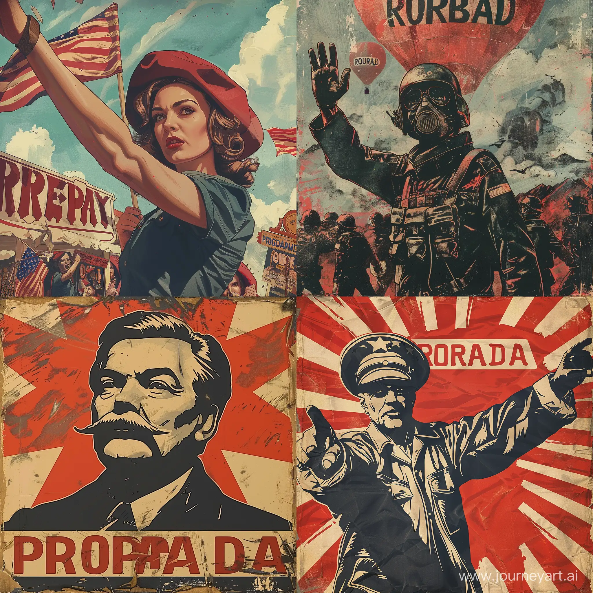 Vibrant-Propaganda-Poster-Artwork-with-Geometric-Shapes
