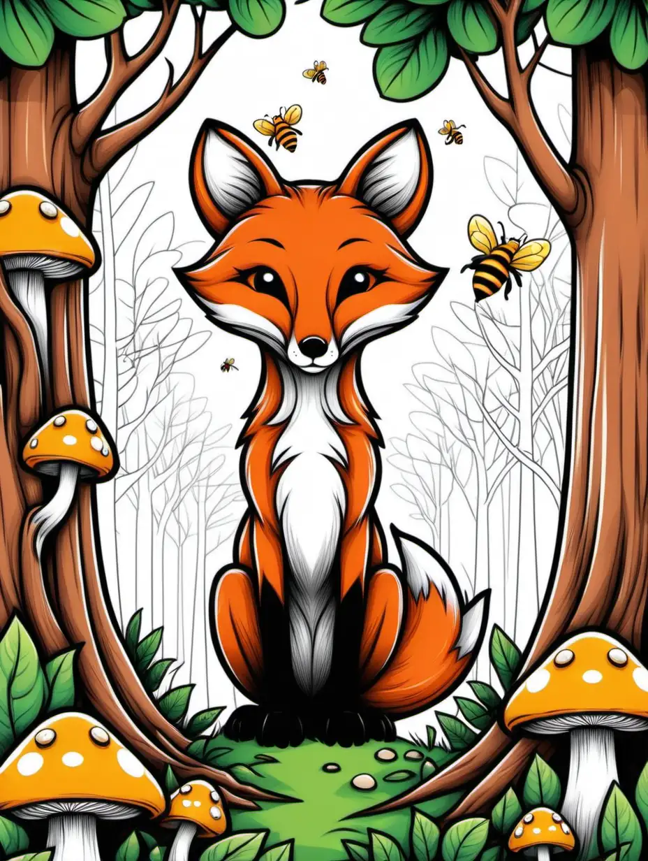 Playful Fox and Friends Vibrant Childrens Coloring Book Cover