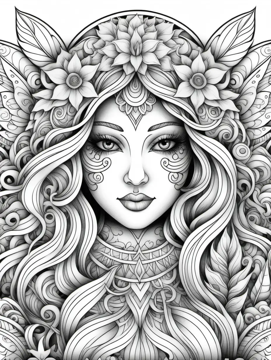 Intricate Black and White Coloring Pages for Adults