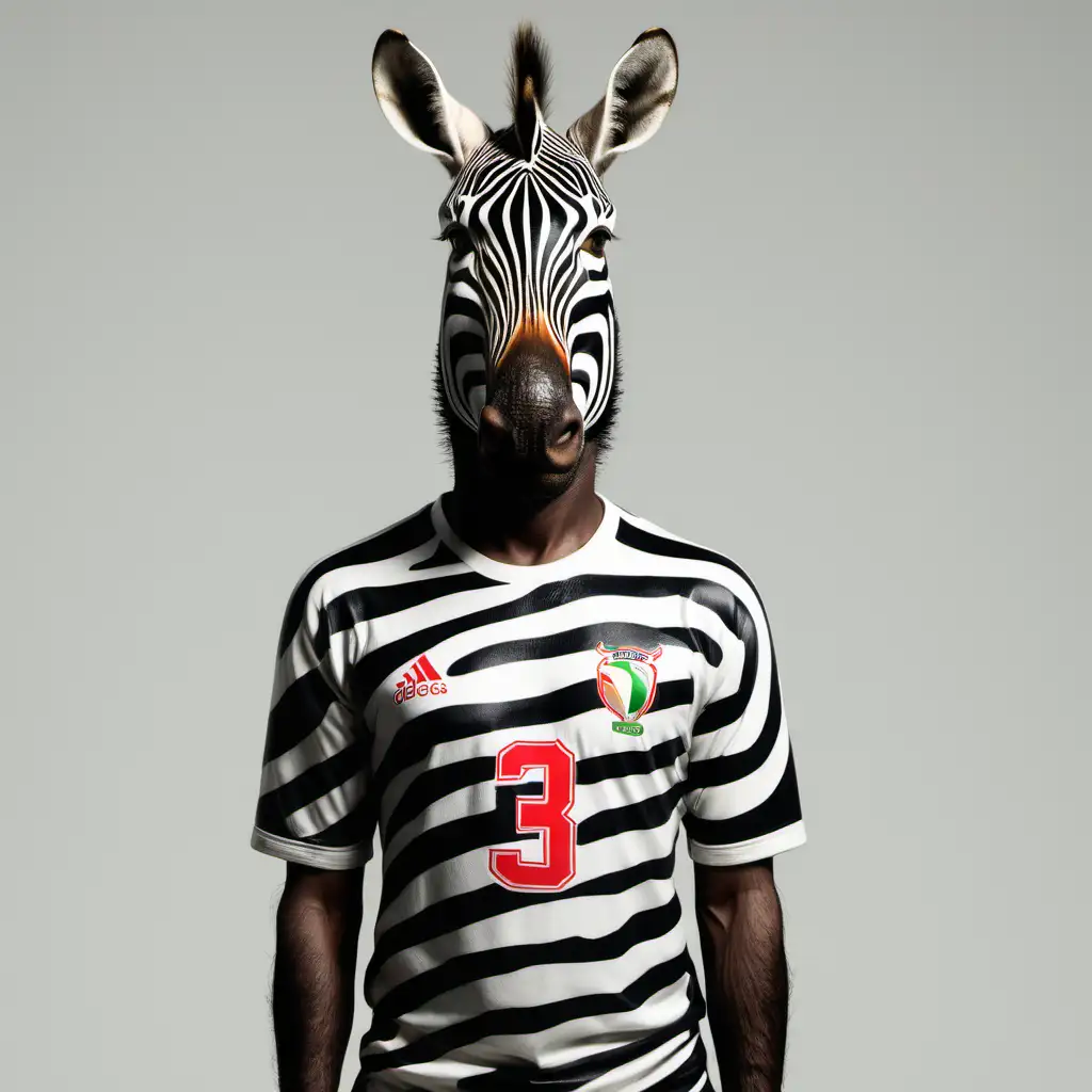 Zebra wearing Marcilio Diass football team shirt