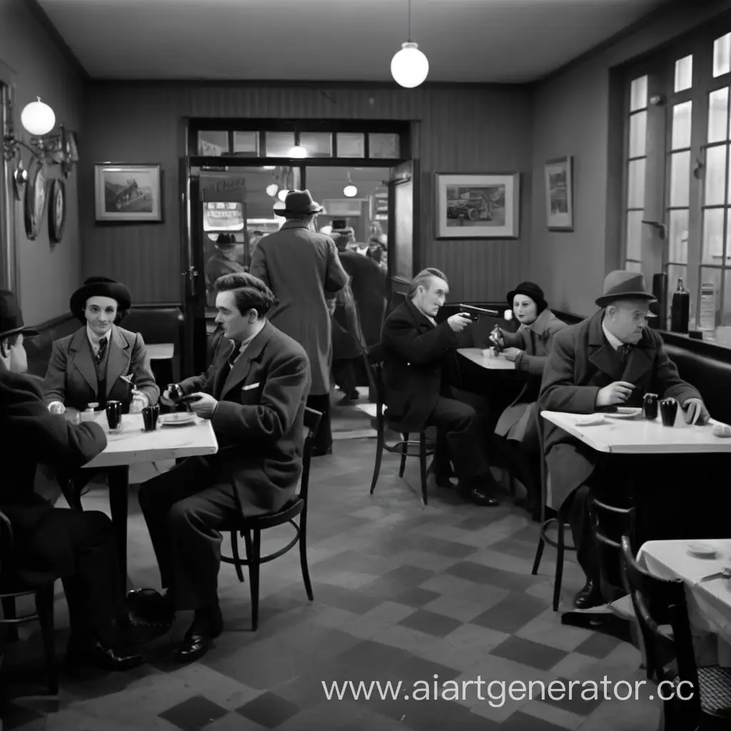 Mid20th-Century-British-Cafe-Scene-with-Intrigue-and-Pistols