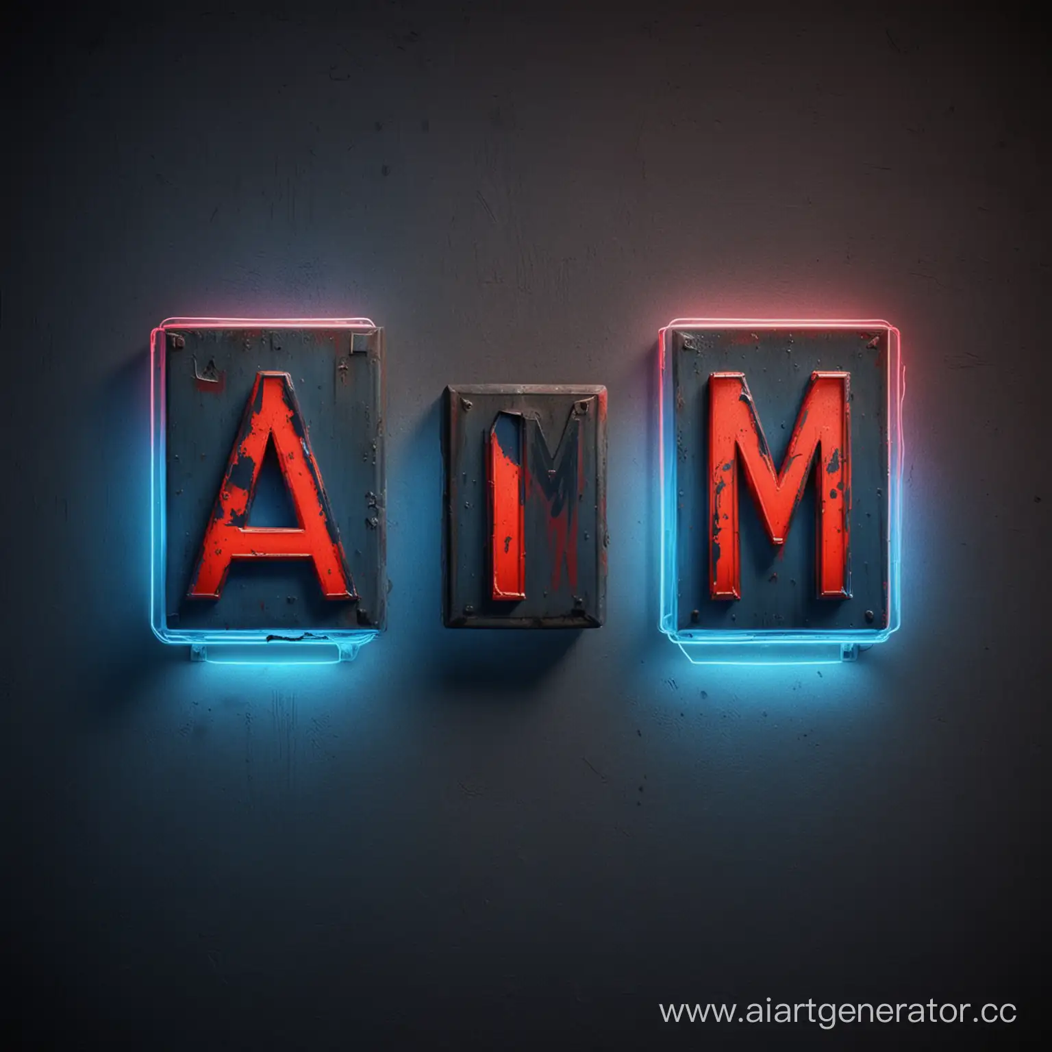 Neon-Style-Red-and-Blue-Letters-A-M-on-Military-Background