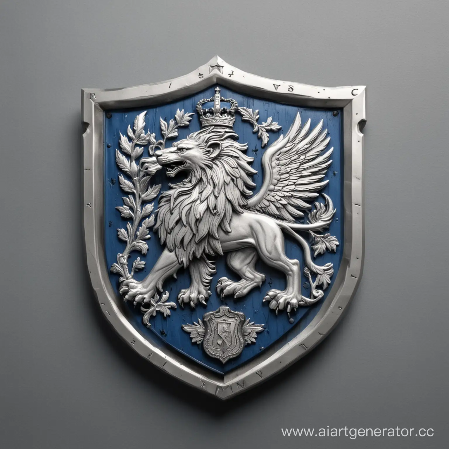 Minimalist-State-Emblem-Silver-Griffin-on-Blue-Shield