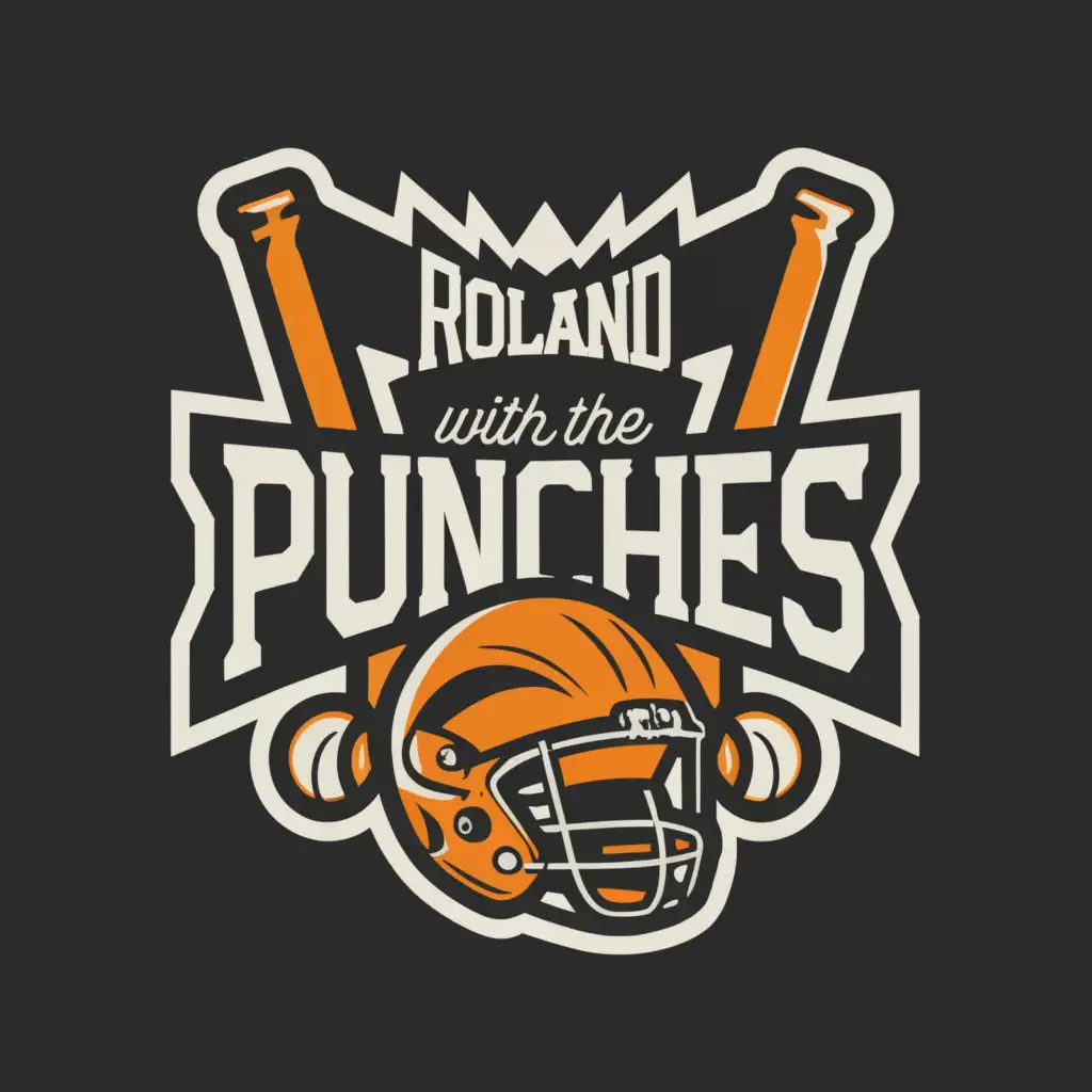 a logo design,with the text 'Roland with the Punches', main symbol:baseball Helmet,Minimalistic,be used in Sports Fitness industry,clear background