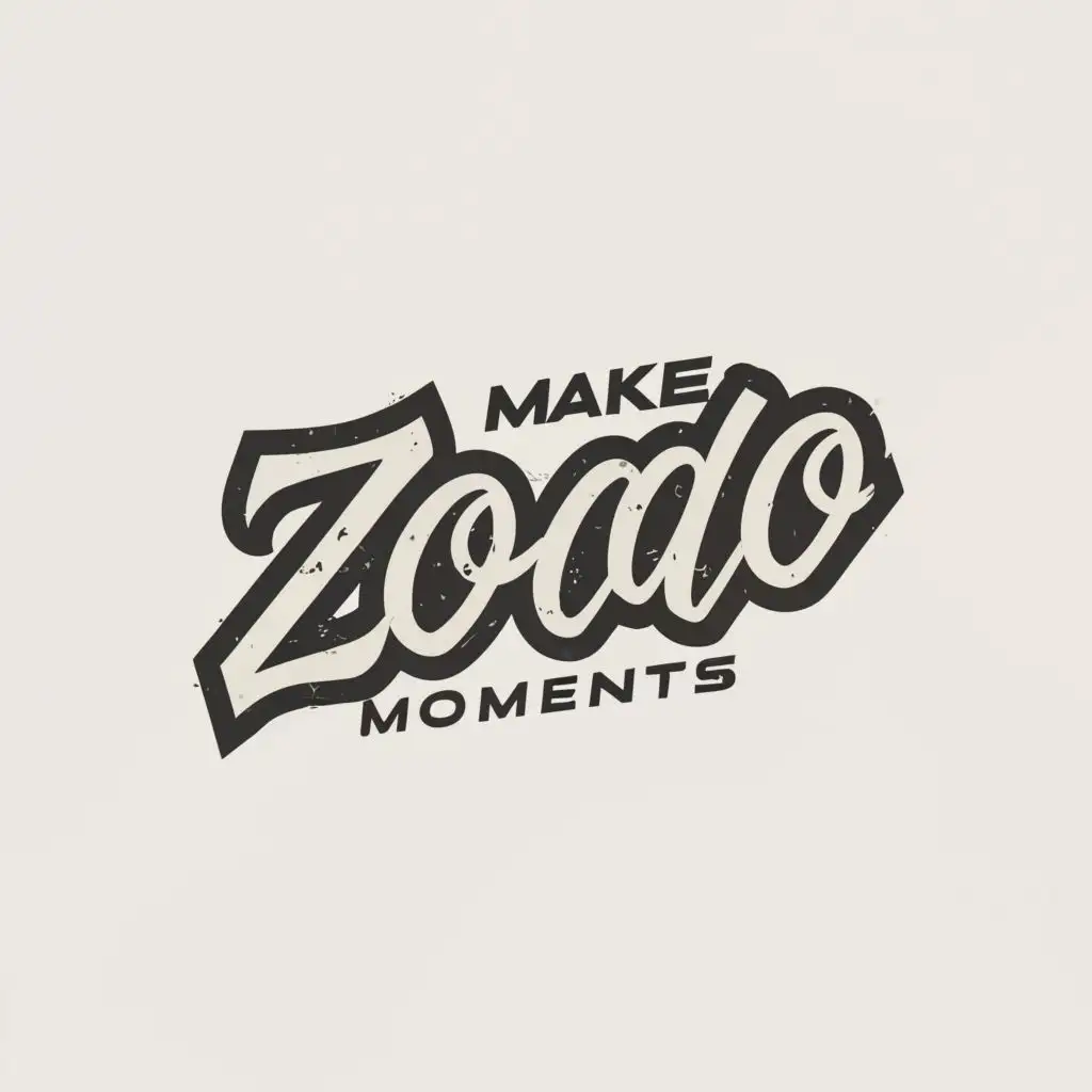 logo, MAKE SHOKING MOMENTS, with the text """"
ZODO
"""", typography
