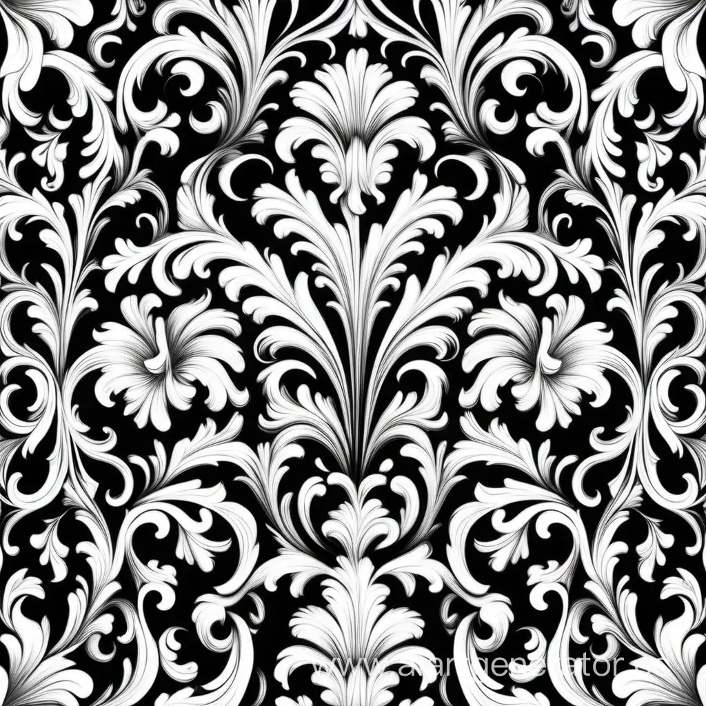 Elegant-Floral-Baroque-Pattern-in-Classic-Monochrome-Vector