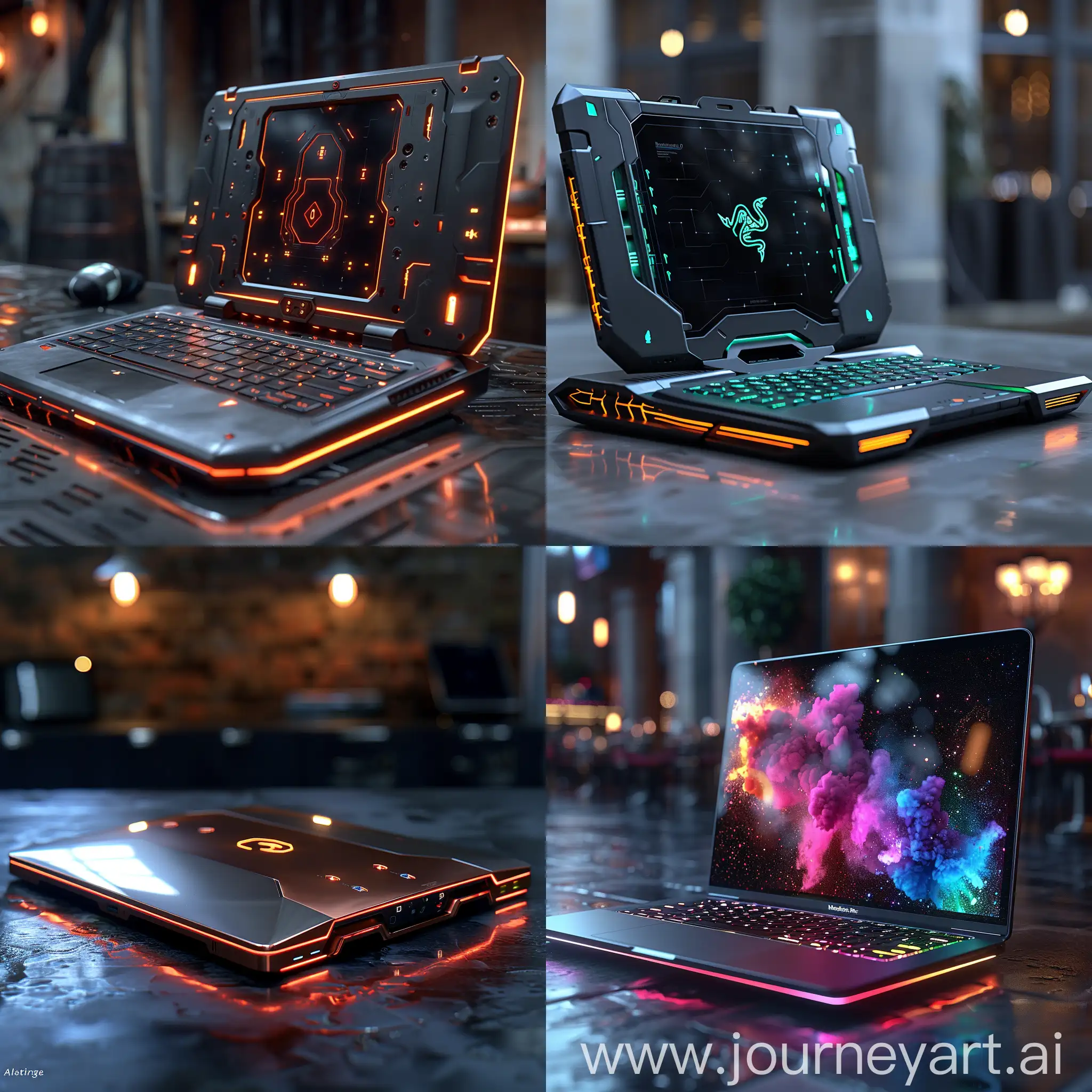 Insanely ultramodern, futuristic laptop, octane render --stylize 1000