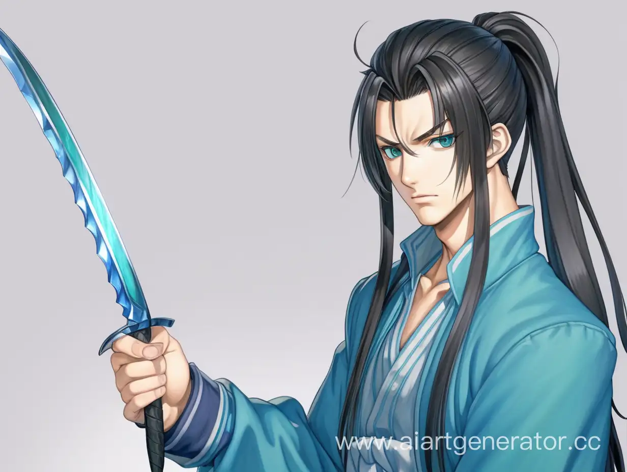 Elegant-Anime-Swordsman-with-Blue-Blade-Striking-Pose-in-Blue-Attire