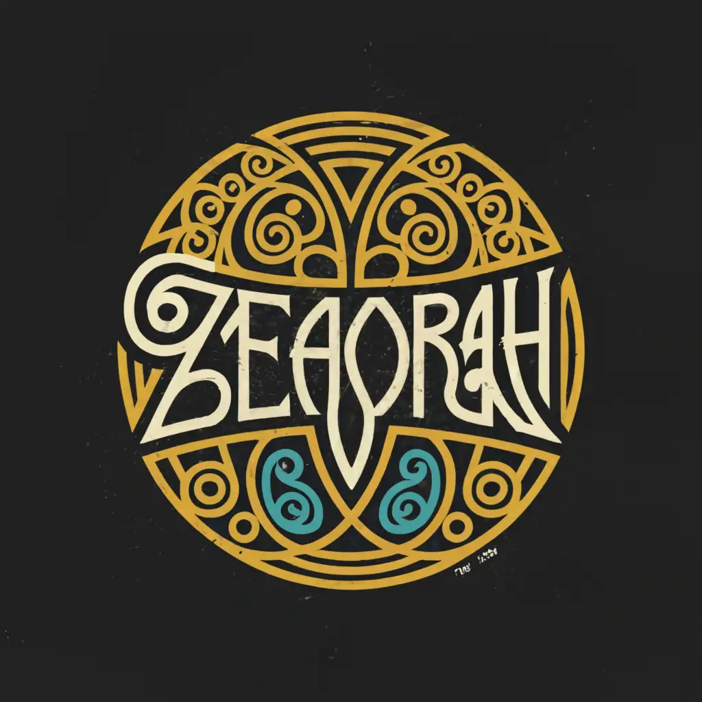 a logo design,with the text Zeaorah, main symbol:Polynesian maori tribal swirl tattoo design in a circle with Zeaorah in the middle,complex,clear background