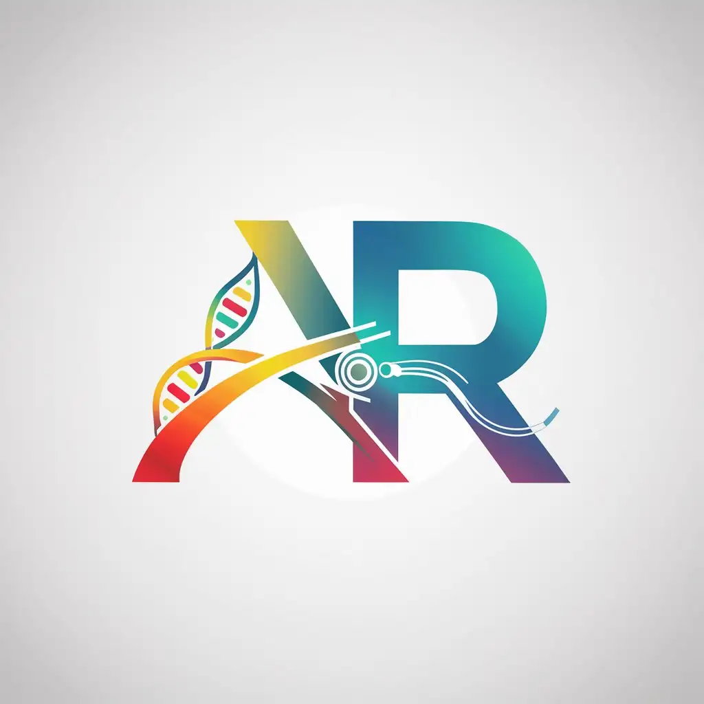 create a logo named AR with biology theme