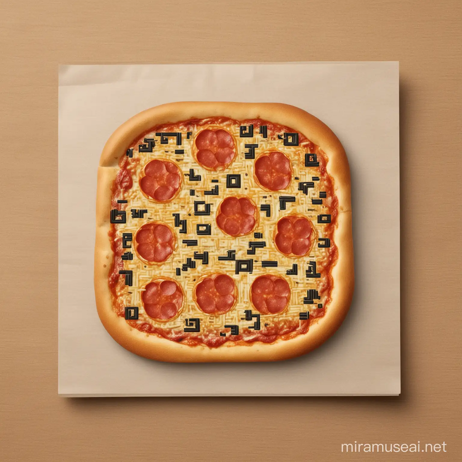 generate a simple shape QR code filled with the pizza