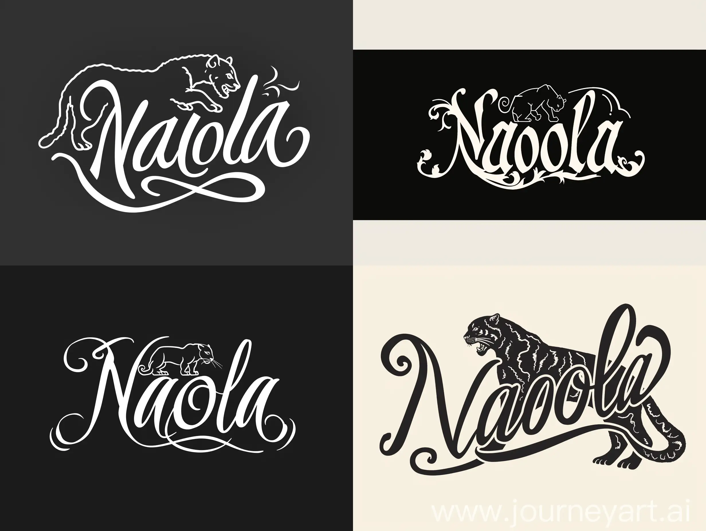 Minimalistic-Panther-Logo-Design-Calligraphic-Naola-Inscription