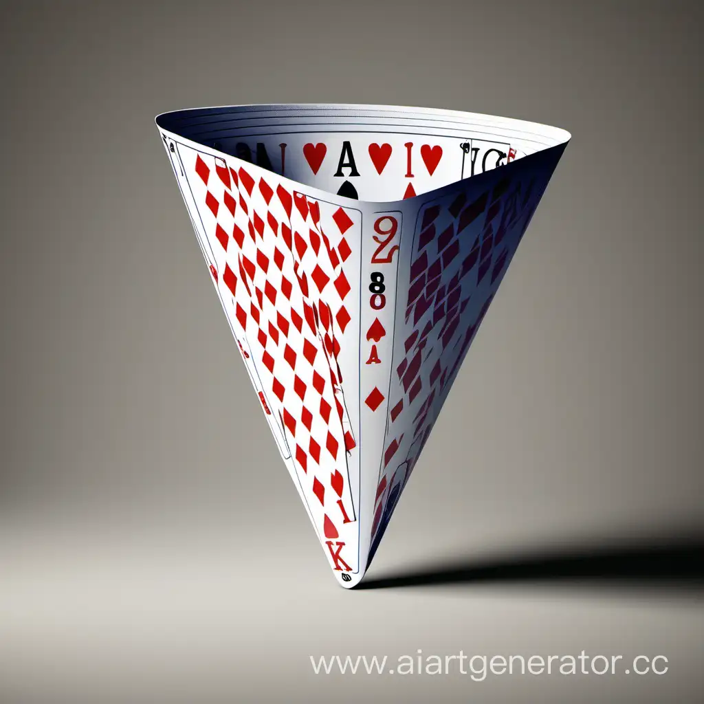 Ingenious-Cone-Structure-Crafted-from-Playing-Cards