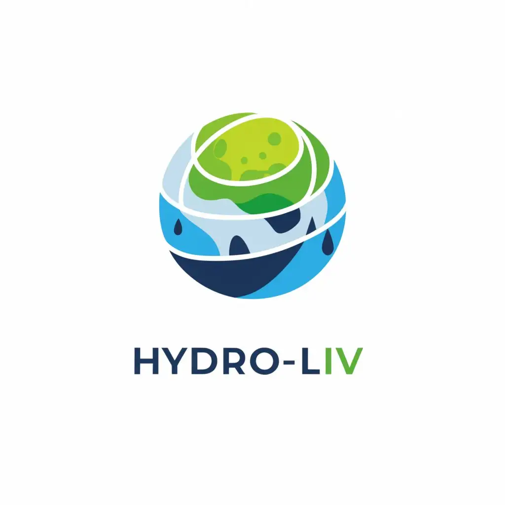 a logo design,with the text 'HYDRO-LIV', main symbol:Earth,Moderate,clear background