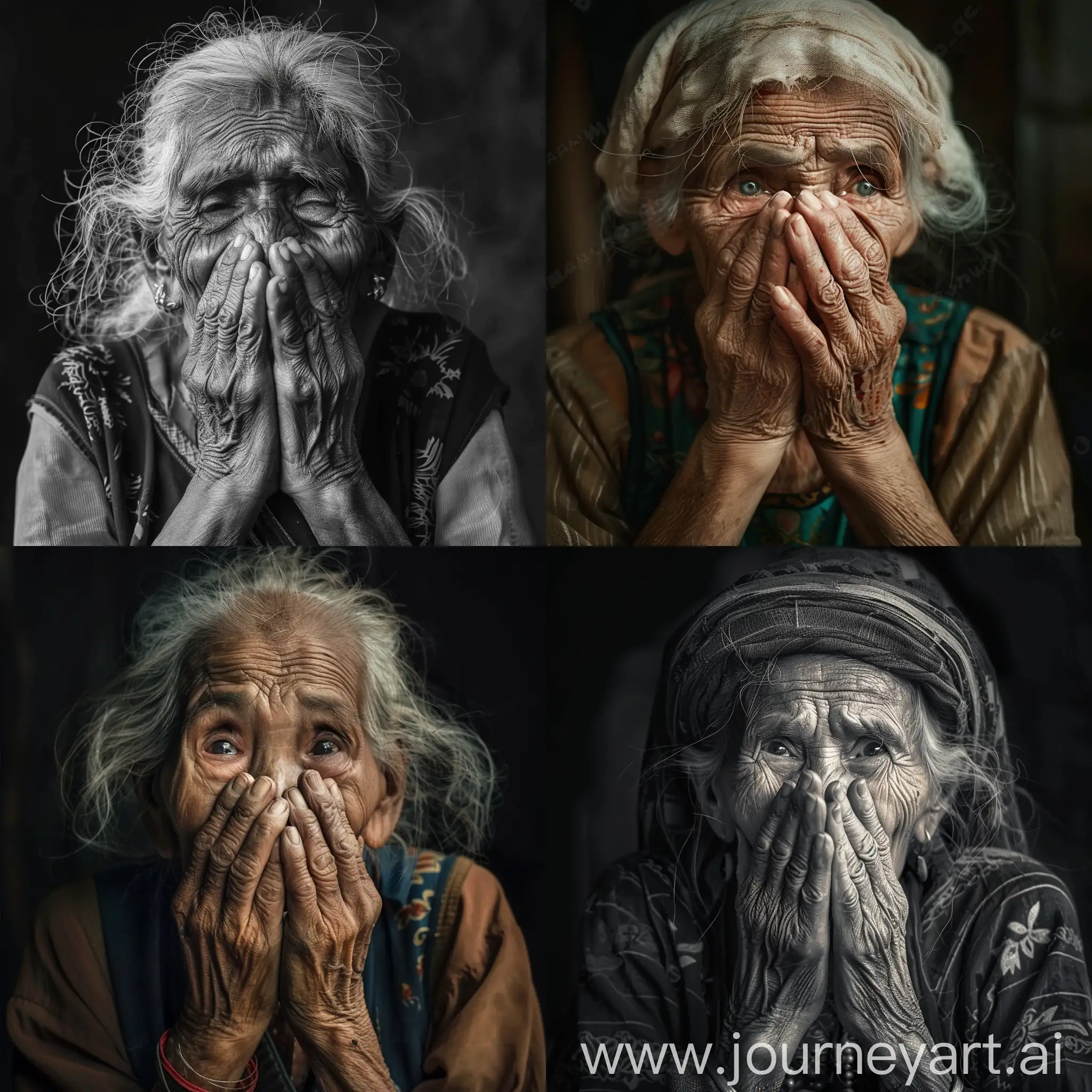 Elderly-Woman-Expressing-Joy-with-Hands-Covering-Mouth