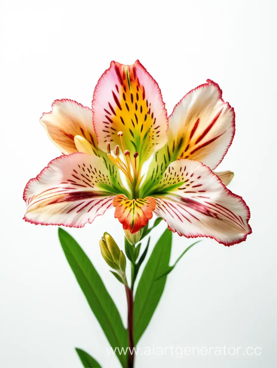 Alstroemeria-Flower-on-White-Background-Beautiful-Blossom-in-Clean-Setting