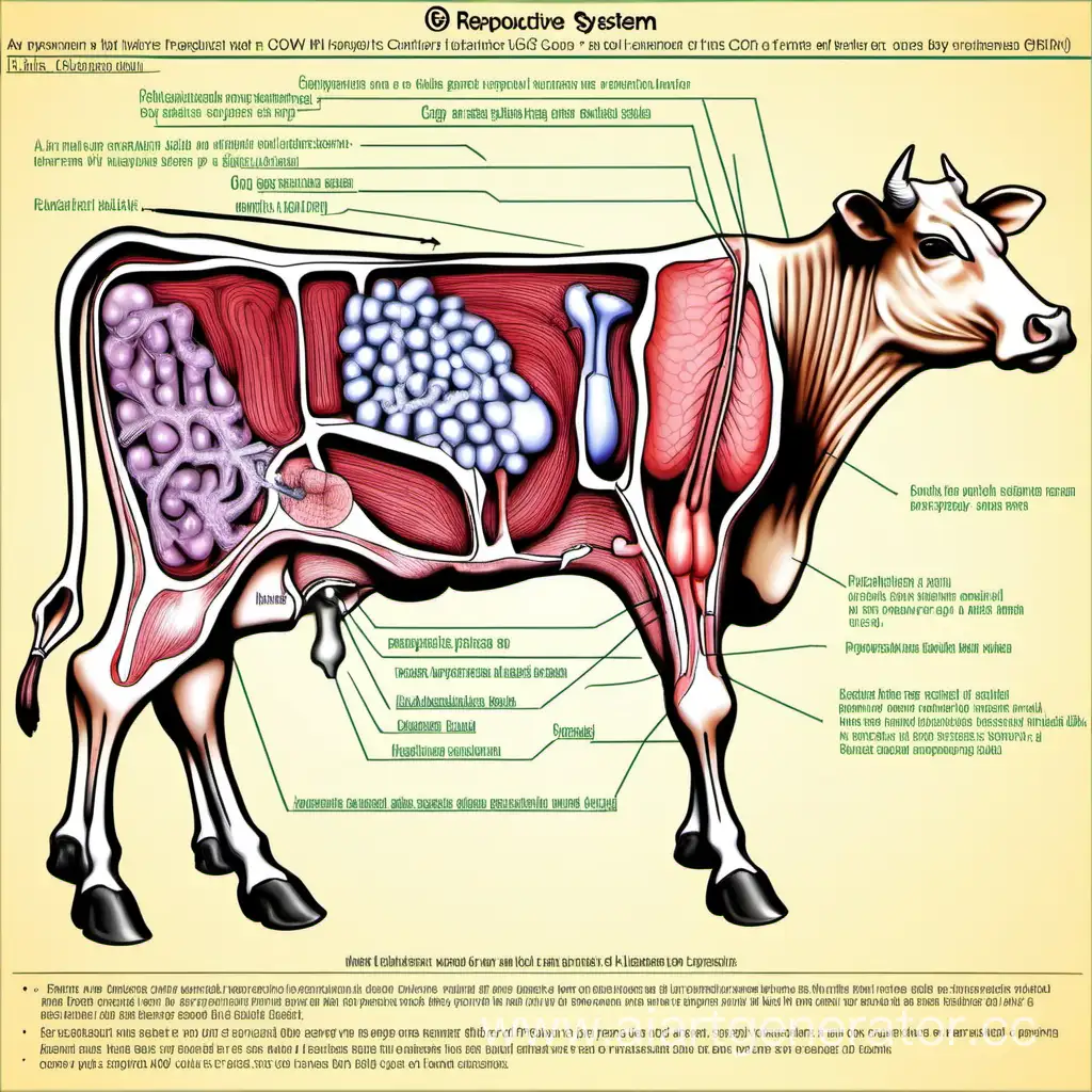 схема репродуктивная система коровы 