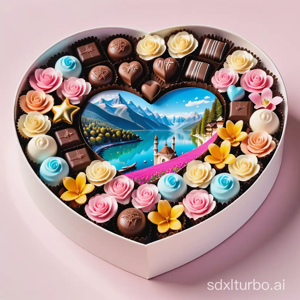 the most beautiful place in the world, souvenir chocolates flowers