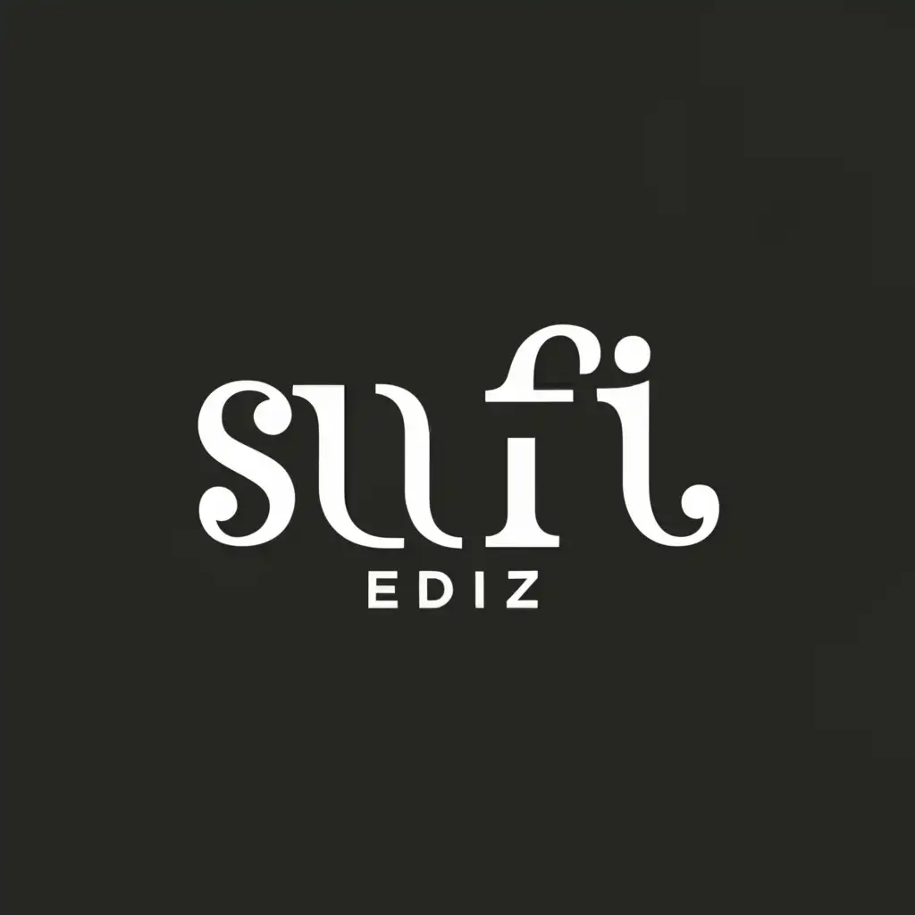 a logo design,with the text "Sufi", main symbol:Editz,Minimalistic,clear background