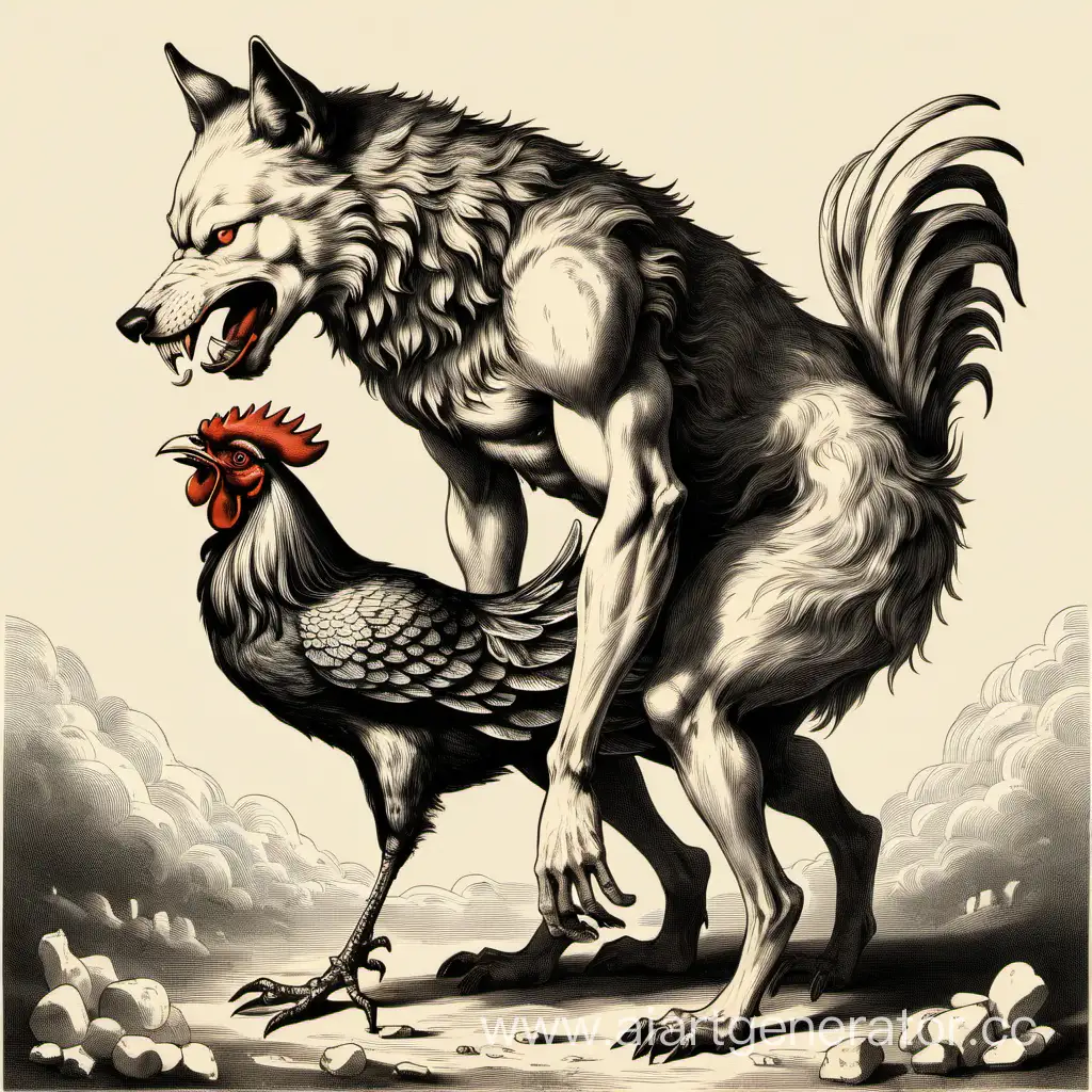 Wolf-Holding-Rooster-in-Mouth