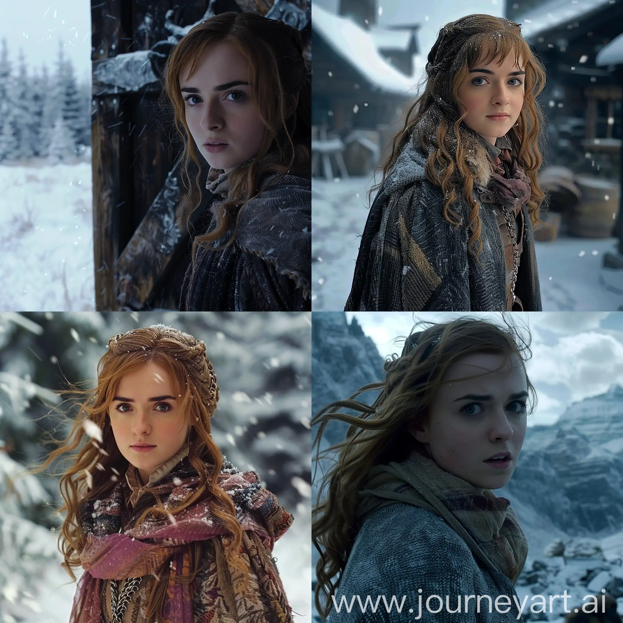 Hermione-Granger-in-Game-of-Thrones-at-Winterfell